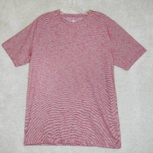 Coastaoro‎ Mens T-Shirt Pink Stripe Crew Neck Short Sleeve Tee S New